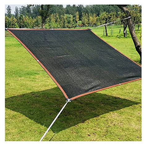 WRJAHCG Voile d'ombrage Rectangulaire, Voile d ombrage pour Patio Auvent de Terrasse Bache pour Pergola, Toile Tendue Exterieur Anti UV avec Fixation d'auvent,Noir,2 * 1m