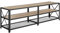 tectake® TV-Schrank, Lowboard Fernseher bis zu 60/70 Zoll, 141/161 cm, Industrie-Design, Fernsehtisch mit offenen Ablagen, Holz, schwarzes Metallgestell (Industrial Holz hell, Eiche Sonoma, 161 cm)