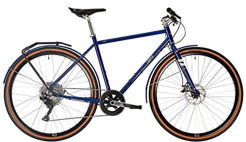 Cooper CG-7E (E-Bike mit 7-Gang-Microshift-Schaltwerk, Brooks-Sattel, Zehus Bike Gen2 Heckmotor, Rekuperation, Rahmenhöhe 61cm) Farbe: Blau