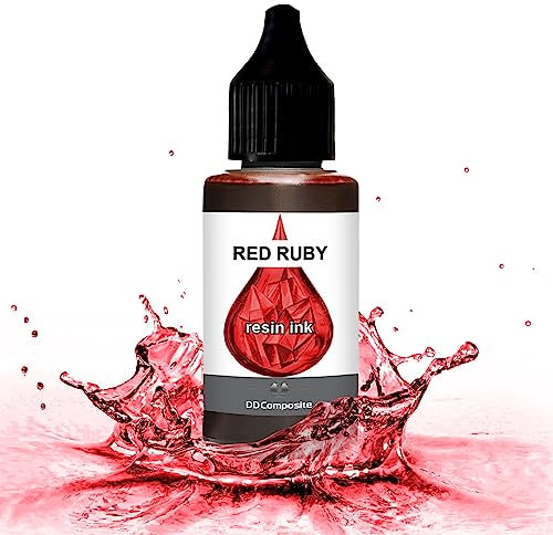 DD Composite Resin Inks Tinte Fluid Art Alkohol Ink hochkonzentriert Epoxidharz Kunst Design River Table Dish-Art, Menge:30ml, Resin Ink Color:RED RUBY