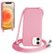 WenBaby Coque avec Cordon pour iPhone 12 Mini,Collier pour Étui bandoulière Colliers de cellulaire Mince Antichoc Réglable Lanyard Silicone Case,Rose foncé