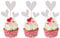 Xsstarmi 30 Pack Love Heart Cupcake Toppers Glitter Sweet Heart Cupcake Picks Wedding Engagement Cake Decorations for Valentine's Day Birthday Party Cake Decorations Supplies Silver