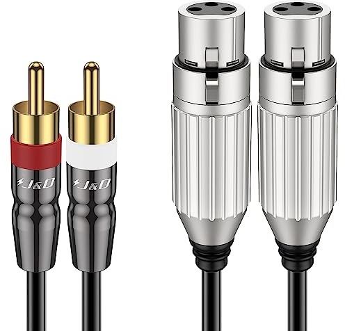 J&D Cavo da RCA a XLR, Audio HiFi Sbilanciato Stereo di Interconnessione Rivestito in PVC per Altoparlante Microfono a Condensatore Mixer AMP, 1,8 Metri