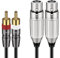 J&D Câble Audio HiFi Asymétrique 2 RCA Mâle vers 2 XLR Femelle - Double XLR vers RCA Stéréo D'interconnexion pour Haut-parleur, Micro à Condensateur, Table de Mixage et Amplificateur