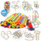 WYSWYG 240 Pieces Reusable Construction Tubes and Connectors Toys, Den Fort Building Kit for Kids Age 3+, Building Straw Construction Toys