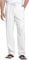 NANAMEEI Mens Linen Drawstring Trousers Casual Lightweight Pants White 2XL