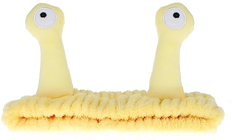 Molain Gesicht Waschen Stirnband Palm Und Schnecke Spa Haarbänder Make Up Stirnbänder Frauen Cartoon Niedlich Korallen Fleece Elastisches Kreative Haarschmuck Zum Dusche Sport Schönheit (Gelb)
