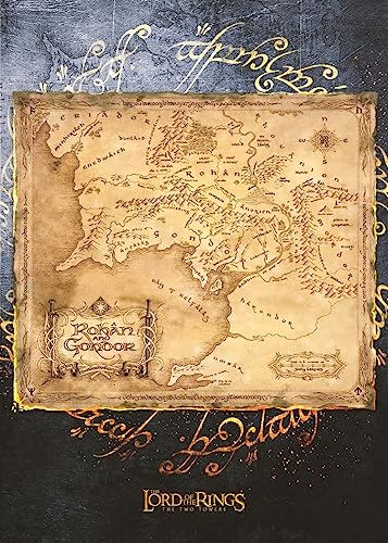 Displate - Poster aus Metall - Einfache Montage ohne Bohren - Middle-Earth - Middle-Earth Maps - Rohan and Gondor Map - Größe L - 67,5x48cm Matt