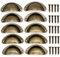 MYAYD Schubladengriffe Muschelgriff, 10 Stücke Möbelgriffe Antik Vintage Schrankgriffe Mit Schrauben 81 X 35 mm Halbkreis Metall Zuggriff für Kabinett Schubladen Schrank Apothekerschrank