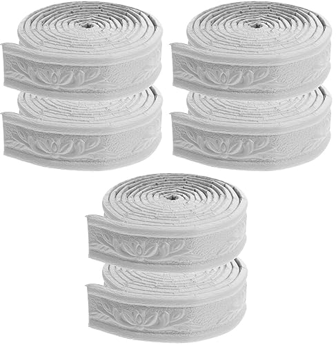 ULTECHNOVO 6Pcs Peel and Stick Wall Molding Trim Wallpaper Border, Self Adhesive 3D Wall Edging Foam Baseboard Flexible Ceiling Moulding Trim for Mirror Border Wall Lines Home Decor