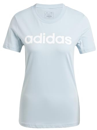 adidas Damen Essentials Slim Logo Tee, Wonder Blue, L