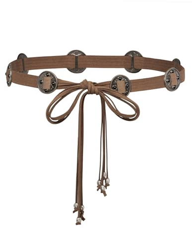 Scarlet Darkness Frauen Renaissance Gürtel Skinny Gürtel für Kleider Kostüm Zubehör, Dunkelbraun, Einheitsgröße