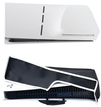 SAMTN Hülle für PS5 Slim, Spielkonsolenhülle Skin Schutz für PS5 Slim Disc&Digitalkonsole (Horizontal Schwarz)