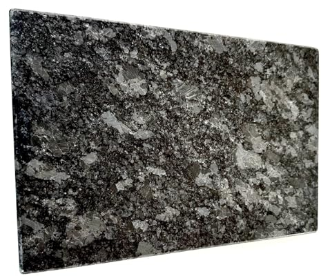 Schneidebrett aus Stein - Servierplatte - Küchenbrett - Steinplatte - Untersetzer - 2 Größen (Steel Grey Glänzend, 30L x 20B cm)