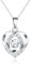 Bistfy Kette Damen Silber 925, Pendant Halskette 4C Moissanite mit GRA Zertifikat und Geschenkbox Halskette Schmuck für Frauen Geburtstags Geschenk Weihnachten Valentinstag Muttertag (Herzkette)