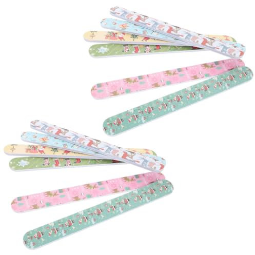 Healvian 30 Stück Weihnachts Nagelfeilen Nagelfeilen Buffer Weihnachtsnagelfeile Buffer für Nägel Nagelpolierwerkzeug Maniküre Pediküre Feilen Salon Nagelfeilen Werkzeuge Fingernägel