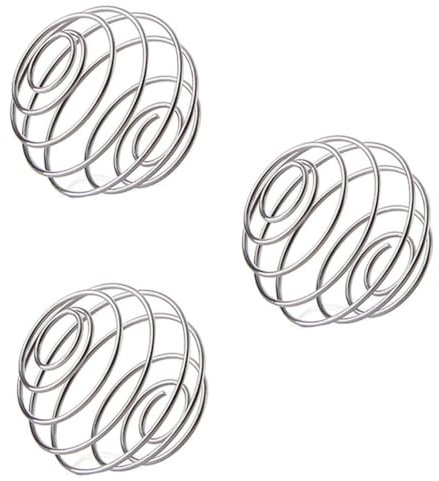 SGERUFZ 3 Piezas Bola Batidora de Acero Inoxidable, Shaker Proteinas, Mezclador Para Batidos de Proteinas, Batido, Supplements Shaker Ball, Resorte Metálico de Bola de Mezcla