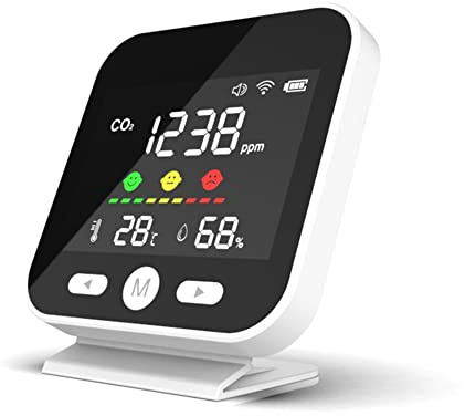 MULOUTSPO Tuya WiFi Monitor de Calidad del Aire CO2 Medidor de DióXido de Carbono Detector de MedicióN de Temperatura Humedad NDIR Probador de Infrarrojos