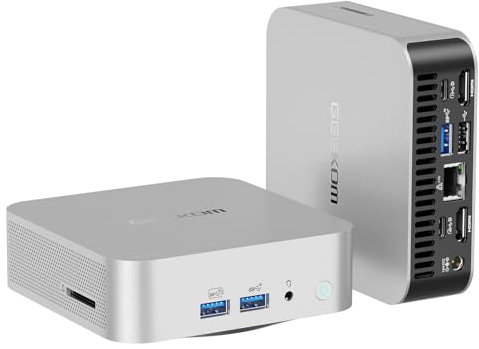 GEEKOM A8 Mini PC, AMD Ryzen 7 8845HS (8 core 16 thread, fino a 5,1 GHz) Mini PC da gioco Windows 11 Pro 32 GB DDR5 1TB SSD Mini Computer | AMD Radeon 780M | Wi-Fi 6E | BT5.2 | 8K | AI |