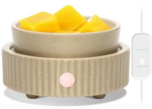 Wax Melt Warmer with 4 Timer- Ceramic 3-in-1 Melt Warmer for Scented, Electric Candle Wax Melter burnerfor Home Office Bedroom Fragrance, Home Décor & Gift Choice