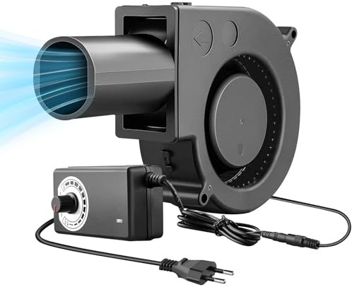 WIYETY Ventola radiale da 12 V, ventola radiale con regolatore di velocità, ventola a turbina da 220 V, ventola di raffreddamento per elettrodomestici, ventola per riscaldatori, barbecue, picnic,