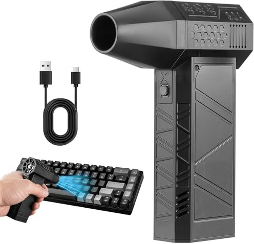 Compressed Air Duster - 130000RPM Cordless Violent Turbo Fan Blower, 3-Speed Adjustable Electric Air Duster Rechargeable, Mini Compressor Air Blower for Car, House, Computer, Keyboard Cleaner