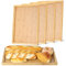 CODOHI 5 Pack Rectangular Bamboo Serving Trays, 37x26cm Bamboo Dinner Food Trays for Eating Wooden Party Platters for Food, Drinks, Snacks