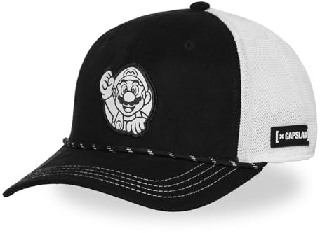 Capslab Semi Curved Super Mario Cap Basecap Baseballcap Truckercap Meshcap Damen/Herren - Snapback, mit Schirm Frühling-Sommer Herbst-Winter Frühjahr Sommer Herbst
