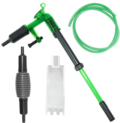 Wriligel Fish Tank Cleaner 3-in-1, Aquarium Gravel Cleaner with Powerful Siphon Pump, 1.5m Hose and Extendable Tube, Fish Tank Siphon for Water Changing, Sand Washing and Waste Removal Maintenance