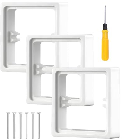 hommova 20mm Single Socket Spacer, 3 Pcs ABS Light Switch Spacer with 6 Pcs Screw for DIY, Home, Hotel