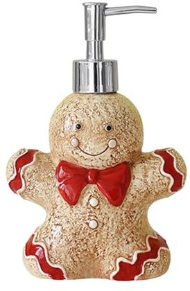 Weihnachtsseifenspender, 350 ml, Lebkuchenhaus-Seifenspender, Lebkuchenmann, Handseifenspender, nachfüllbare Lotionsflasche für Zuhause, Party, Küche, Arbeitsplatte, Dusche, Theke, Schlafsaal-Regale