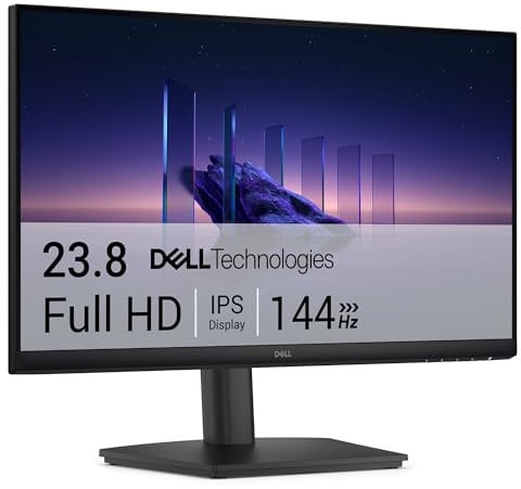 Dell 24 Monitor - SE2426HS, Full HD (1920x1080), 144Hz, IPS, 1ms MPRT | AMD FreeSync, Regolabile in Altezza, VESA (100x100mm), 2 HDMI, 3 Anni di Garanzia, Nero