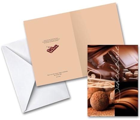 Bull & Bear Karte Schokolade, Geburtstagskarte mit Umschlag, Grußkarte mit Schokoduft zum Rubbeln, ausgefallene Glückwunschkarte zum Geburtstag und Jubiläum