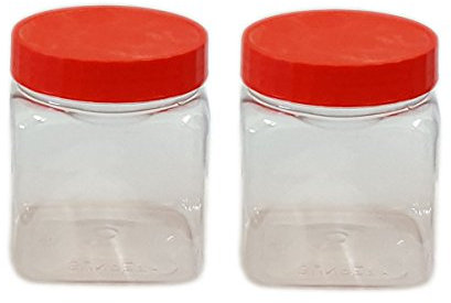 Sunpet J0400SQ - Recipientes de plástico para almacenamiento de alimentos, color rojo, 400 ml, paquete de 2