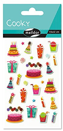 Maildor 560516C Packung mit Stickers Cooky 3D (1 Bogen, 7,5 x 12 cm, ideal zum Dekorieren, Sammeln oder Verschenken, Geburtstag) 1 Pack