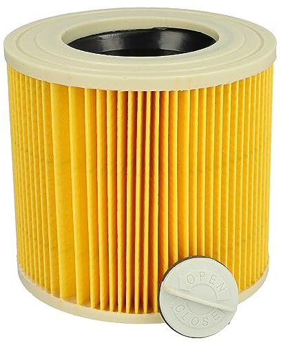 vhbw 1x filtro a pieghe piatte compatibile con Kärcher WD 1, WD 3.200, WD 3.300 M, WD 3.500 P aspirapolvere - giallo
