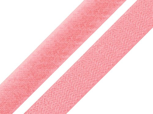 5 Meter Klettverschluss Rosa 20 mm zum Aufnähen, Haken- und Flauschband