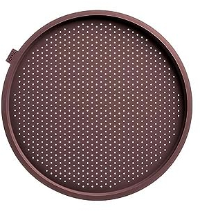 Lékué Molde microperforado para Hacer Pizzas Redondas, Silicona Platino marrón, 36 cm