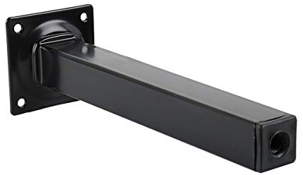 Möbelfuss Möbelfuß Tischbein Eckig 400mm x 25mm x 25mm (Schwarz) Metall Quadratisch 1 Stück