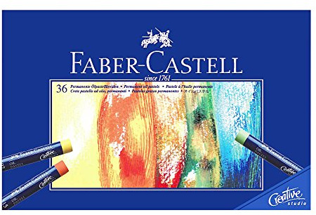 Faber-Castell craie pastel huile permanente qualité Studio, + A4 Skizzenblock, 24er Etui