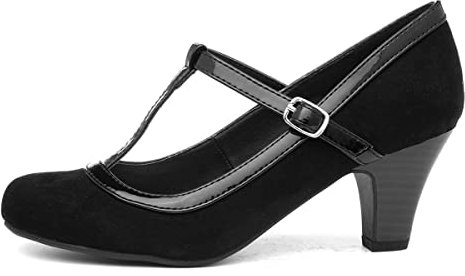 Lilley Vicky Womens Black Faux Suede Court Shoe - Size 7 UK - Black