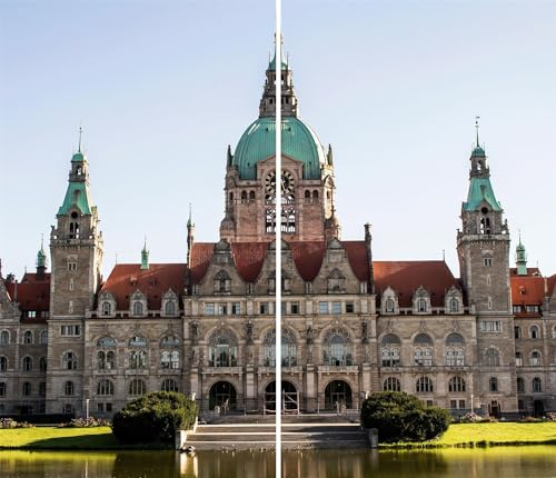 DAMU Ceramic Hob Cover 2 Pieces 2 x 30 x 52 cm Hob Cover Landscape Electric Hob Induction Hob Protector Splash Guard Glass Plate Chateau Chateau