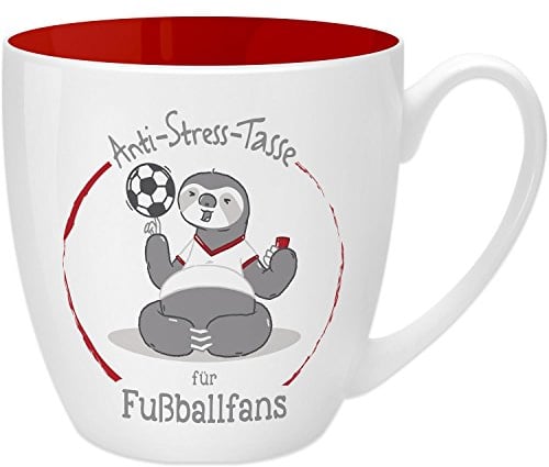 GRUSS & CO Anti-Stress-Tasse Motiv Fußballfans | Tasse mit Spruch, 45 cl, New Bone China | Geschenk Fußball | 45516
