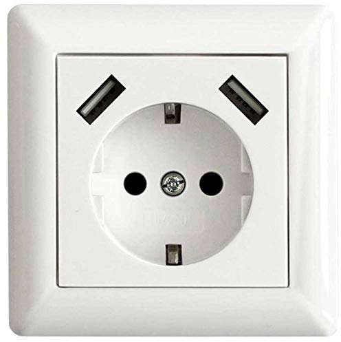 LEDmaxx 106648 Einbausteckdose mit USB Anschluss weiß