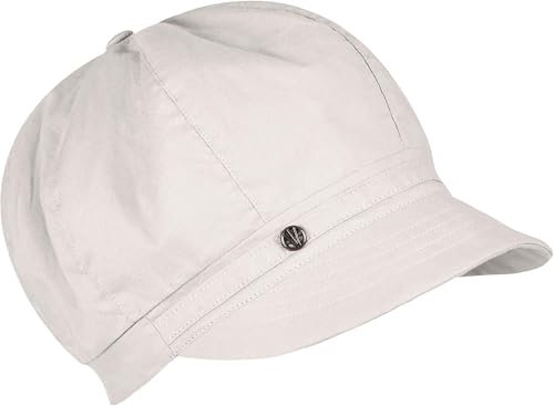LOEVENICH biegsame Damen Schirmkappe aus Baumwolle - Ultra leichte Baker-Boy Cap Cream
