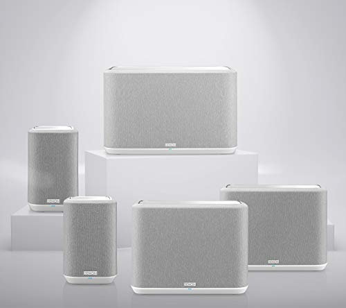 Denon Home Multiroom-Lautsprecher Set, Home Paket 4, HiFi Lautsprecher mit HEOS Built-in, WLAN, Bluetooth, AirPlay2, bestehend aus 2x Denon Home 150, 2x Denon Home 250 und 1x Denon Home 350, weiß
