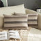 MIULEE 2er Set Streifen Kissenbezüge Kissenhülle Leinenoptik Sofakissen Dekorative Kissenbezug Dekokissen Deko Couchkissen Bezug für Sofa Büro Couch Schlafzimmer Wohnzimmer 30x50 cm Kaffee