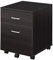 Vinsetto Schedario da Ufficio Cassettiera Per Scrivania in Legno, 2 Cassetti, Serratura con 2 Chiavi, Nero, 40x45x55.6cm