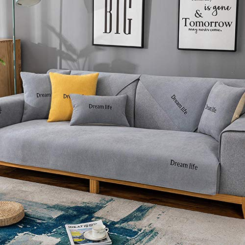 Shield Sofaschoner Sofa Dämpfung,Sofabezüge für Ledersofa und Stoffsofa,Rutschfester Rastplatz-Sofaschutz,Wohnzimmer rutschfeste 2/3/4/5 Sitzer-hellgrau_70 * 180 cm