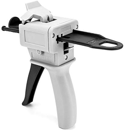 QWORK Pistolet Distributeur Époxy 50 ml, pistolet distributeur de mélange pour Mélange Colle, ratio 10:1, buse mélangeuse statique